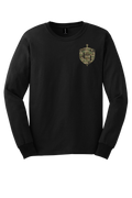 DM Black L/S Tee w/ Camo Shield Front Only