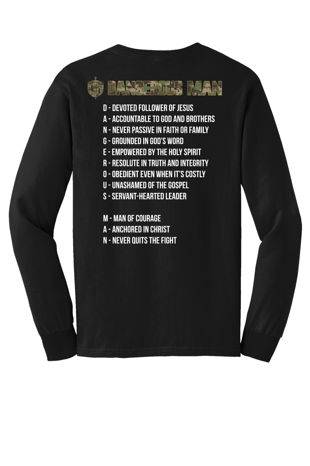 DM Black L/S Camo Acrostic T-shirt