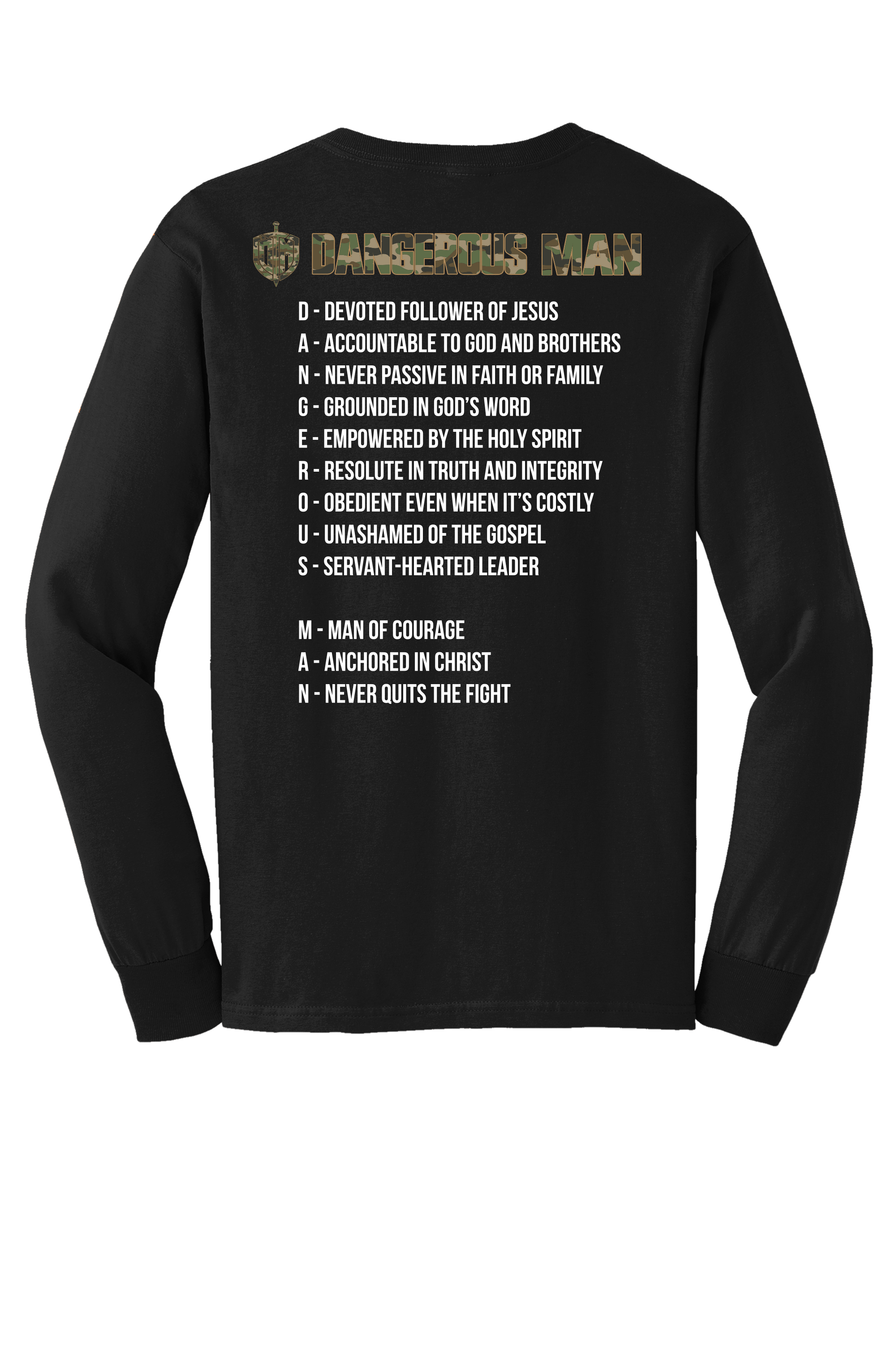 DM Black L/S Camo Acrostic T-shirt