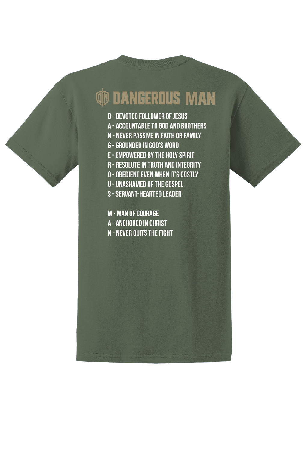 DM Military Green Tan Acrostic T-shirt