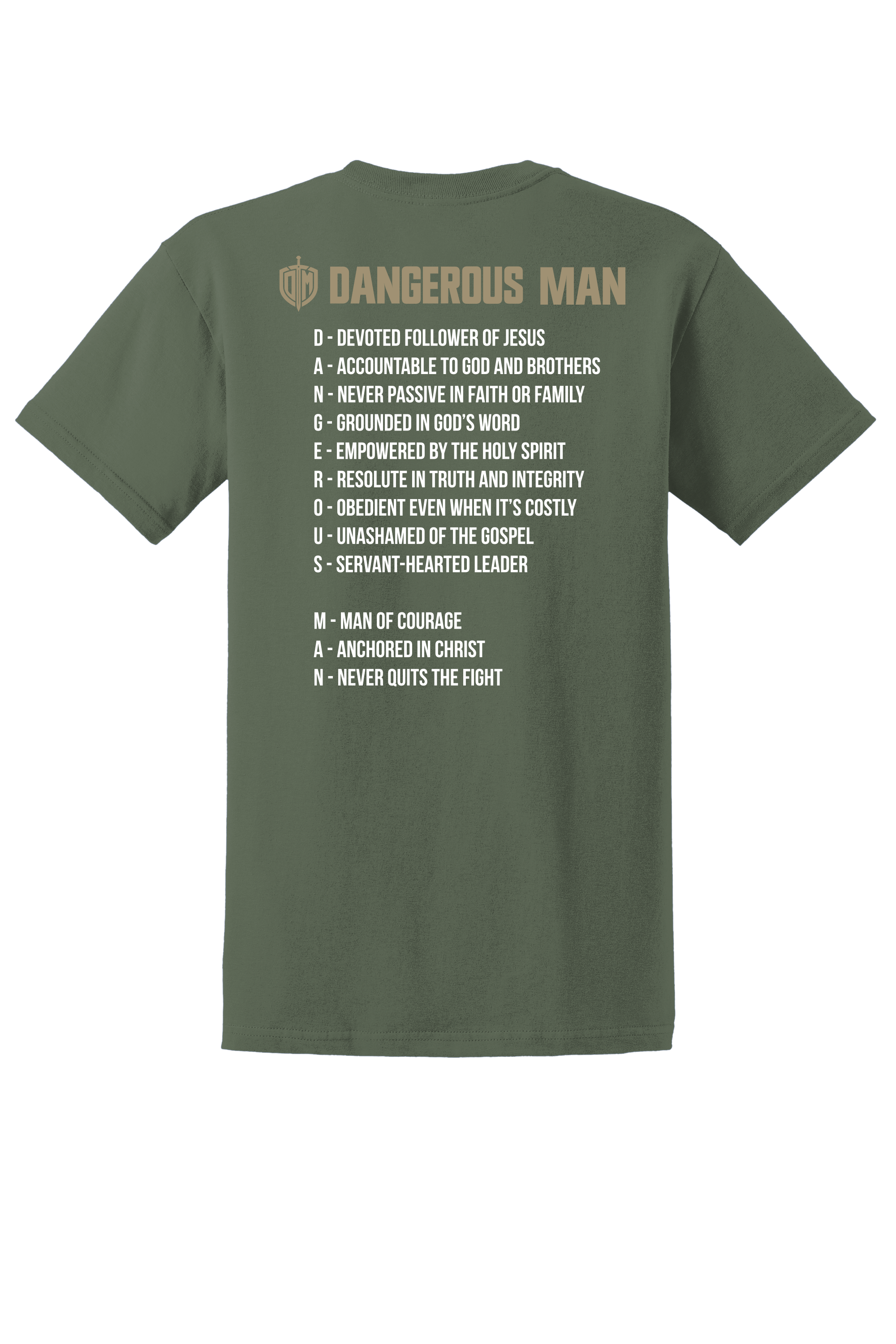 DM Military Green Tan Acrostic T-shirt