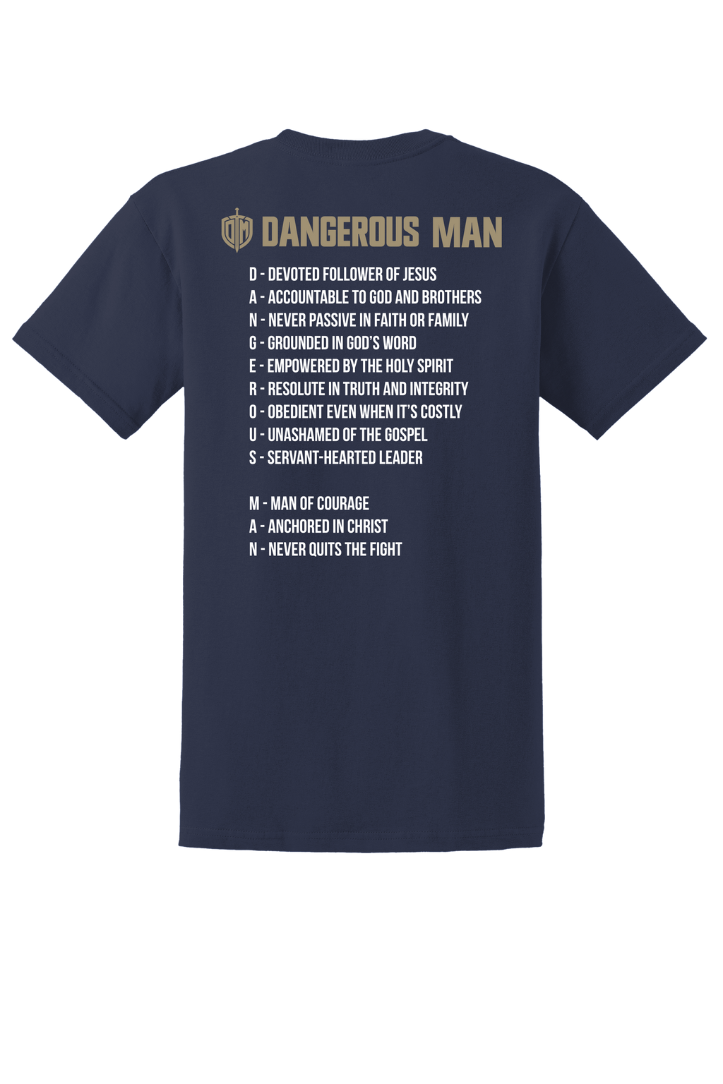 DM Navy Tan Acrostic T-shirt