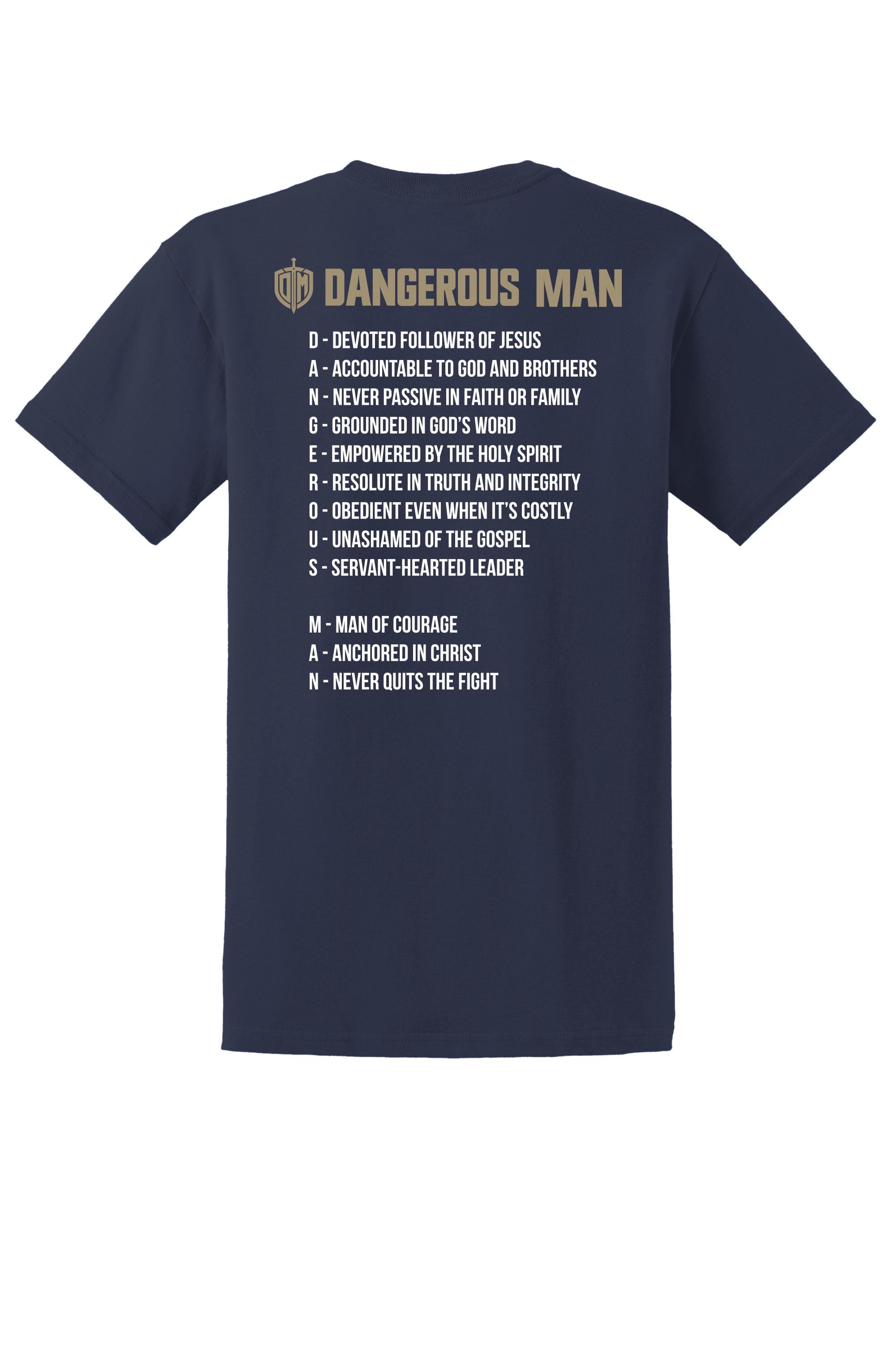 DM Navy Tan Acrostic T-shirt