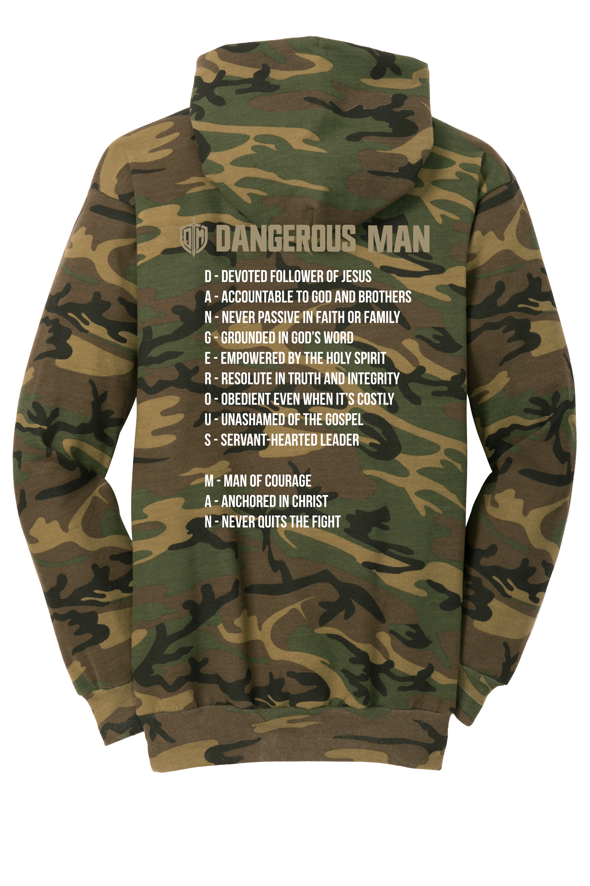 DM Camo Hoodie Acrostic