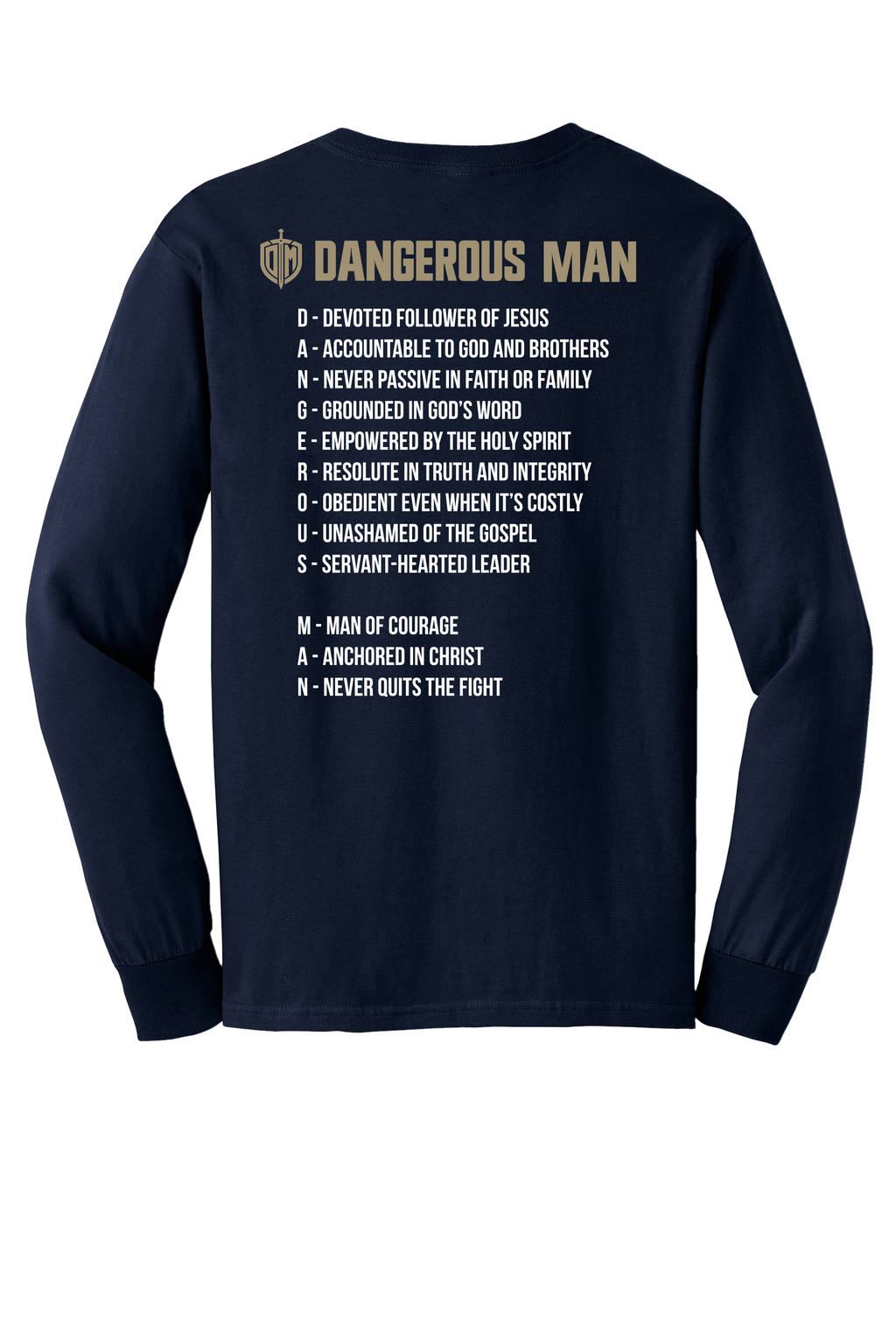 DM Navy L/S Tan Acrostic T-shirt