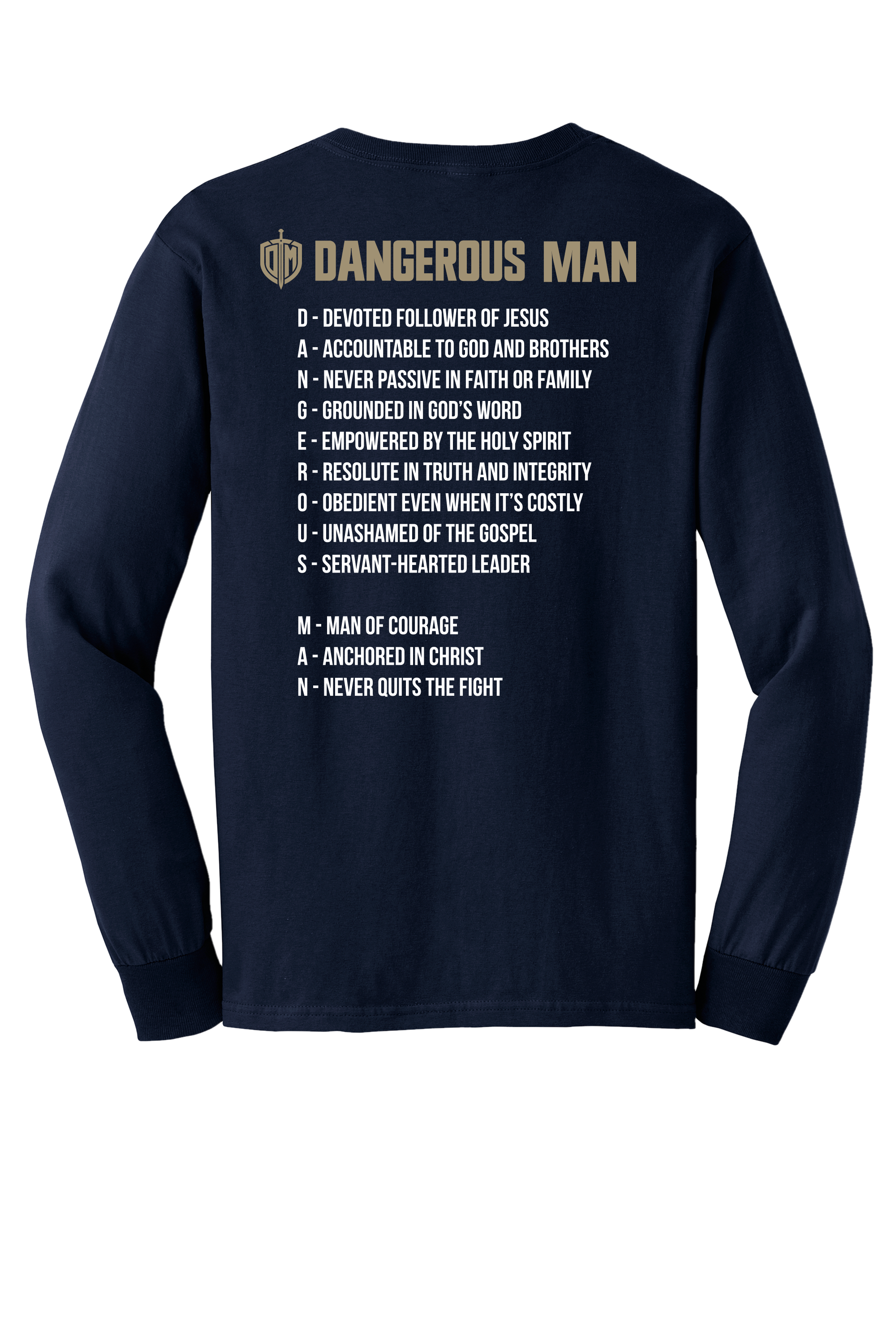 DM Navy L/S Tan Acrostic T-shirt