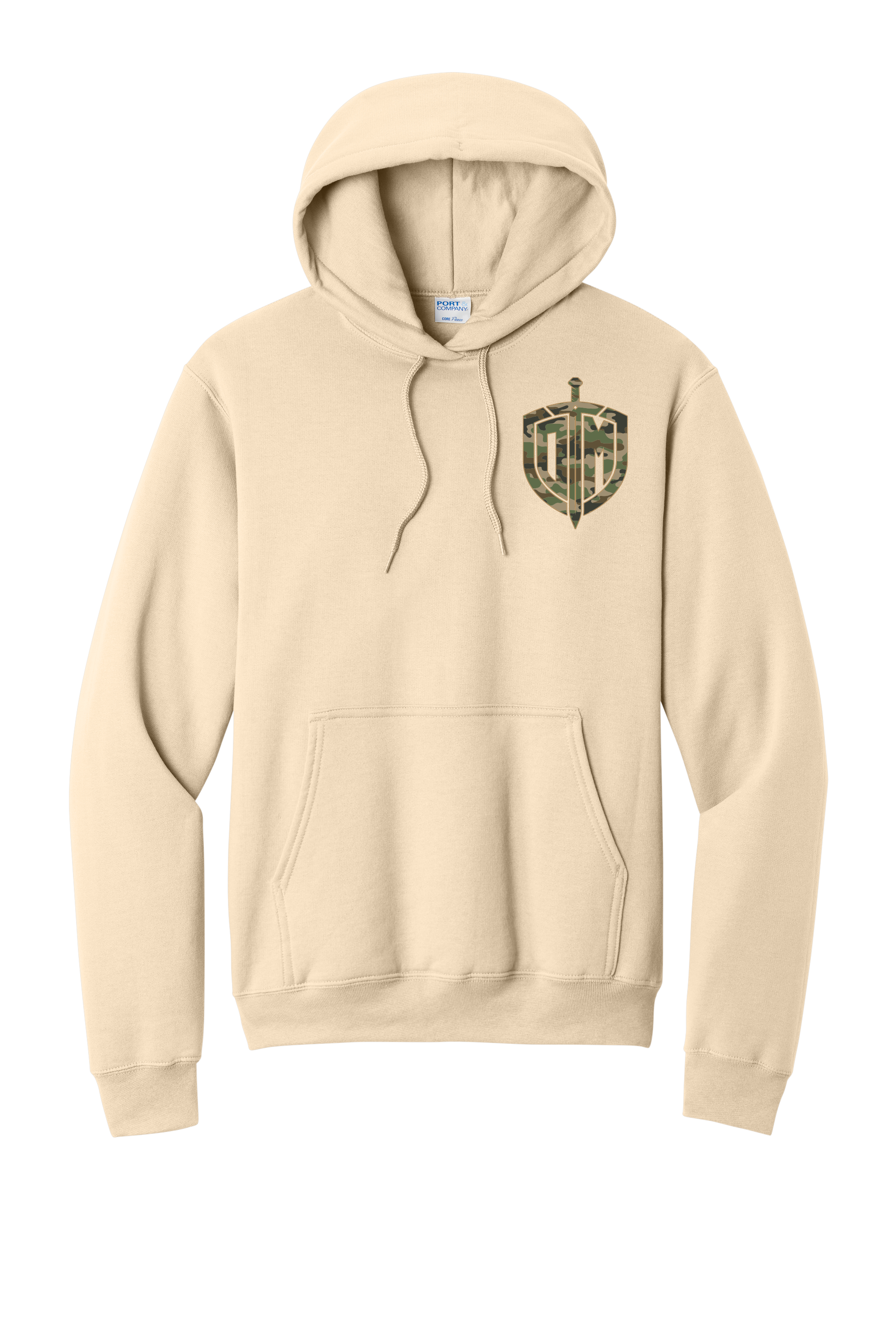 Hoodie Creme w/ Camo Shield Front Only