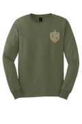 DM Military Green L/S Tee w/ Tan Shield Front Only