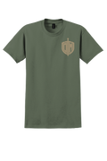 DM Military Green Tee w/ Tan Shield Front Only